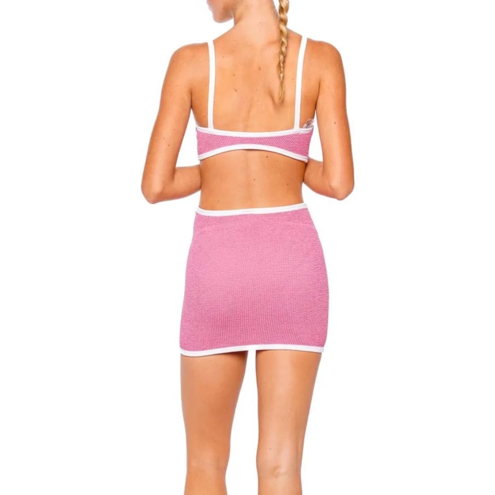 NWT Hunza G Devyn Mini Skirt/ Tube Top 2in1 in Candy Pink- One Size Fits Most!! - Picture 4 of 6